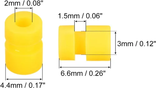 Miniatura 2 de MECCANIXITY Bolas de goma antivibración RC para control remoto F4 F7 controlador de vuelo M2x6.0.236 in bolas de absorción de impactos (amarillo)