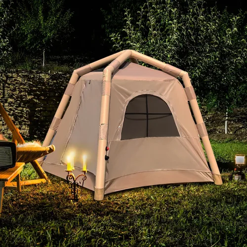 Miniatura 7 de JUST-V Tienda de campaña inflable Oxford Air Glamping impermeable para acampar adultos 2-4 personas al aire libre inflable tienda de campaña