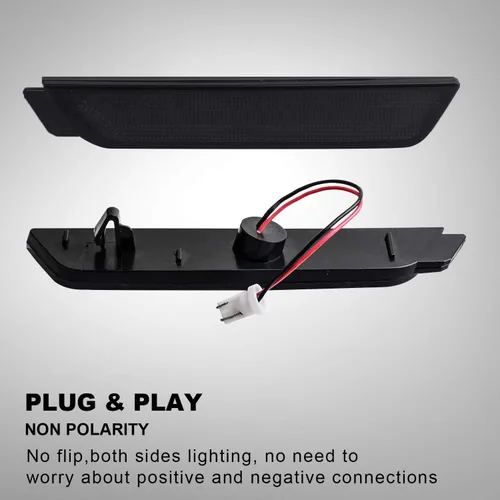 Miniatura 4 de Luces LED de marcador lateral con lente ahumada para parachoques trasero, lámparas de reflectores laterales compatibles con 2010 a 2015 Camaro rojo