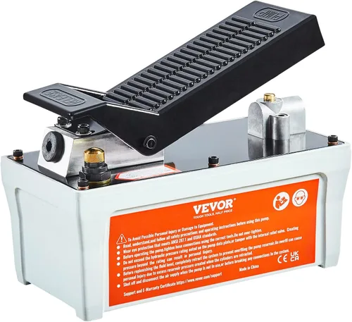 Miniatura 9 de VEVOR Bomba hidráulica de aire, depósito de 10,000 PSI de 1/2 galones, salida de aceite NPT de 3/8 pulgadas, entrada NPT de 1/4 pulgadas, tubo