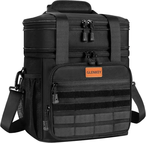 Miniatura 17 de GLENKEY - Lonchera aislada expandible, bolsa de almuerzo grande con doble compartimento, ligera, bolsa de mano impermeable, refrigerador