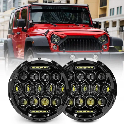 JHLion - Faros delanteros LED de Jeep Wrangler, 7 pulgadas para Jeep Wrangler JK/TJ/LJ 1997-2020, 150W, faros redondos LED aprobados por DOT, 500%