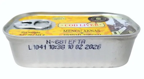 Miniatura 3 de Hígado de bacalao viejo Riga enlatado en aceite propio, 4.27 onzas, fuente natural de omega-3, rico en vitaminas A y D, de bacalao fresco