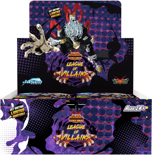 My Hero Academia - Juego de cartas coleccionables Serie 4 Unlimited League of Villains Paquete de 24 cajas de refuerzo | 10 cartas por paquete | TCG