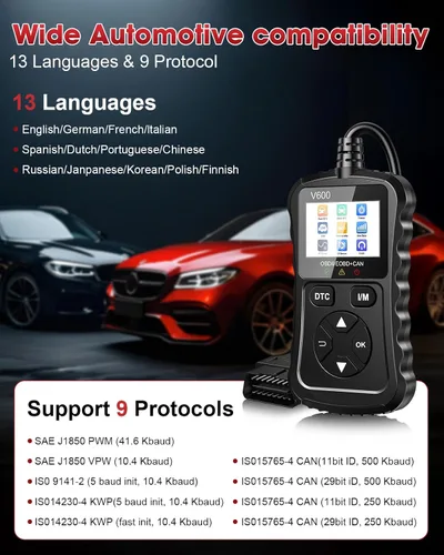Miniatura 5 de Escáner OBD2 Lector de código de automóvil Soporte de prueba de voltaje Plug and Play Fixd Car CAN Herramienta de escaneo de diagnóstico Leer
