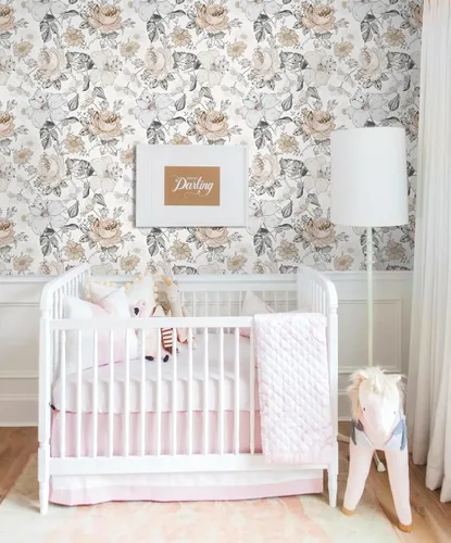 Miniatura 4 de Hopepak Papel Tapiz Floral Despegar y Pegar para Dormitorio Estilo Moderno Granja Papel de Pared con Flores Autoadhesivo Removible Papel de Contacto