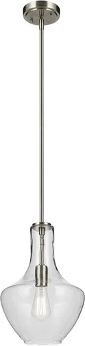 Miniatura 9 de Kichler Everly Colgante de 1 Luz en Acabado Negro Rico, para Sala de Estar, Comedor y Cocina, 100 Vatios, (15.25" A x 10.5" Diá), 42141BK