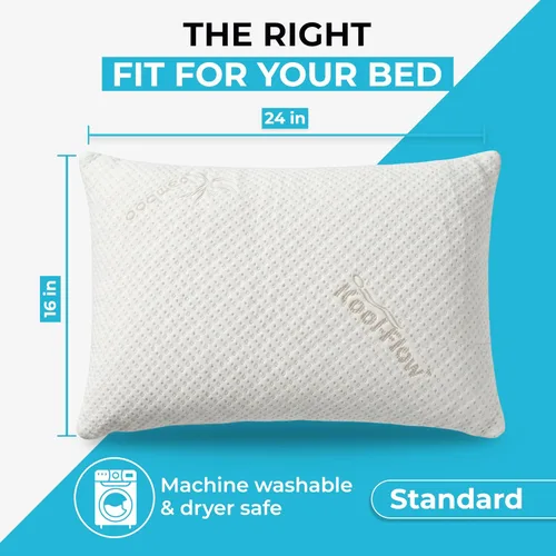 Miniatura 2 de Xtreme Comforts Almohadas de cama para dormir (paquete de 2) Almohadas ajustables de espuma viscoelástica triturada con funda de enfriamiento