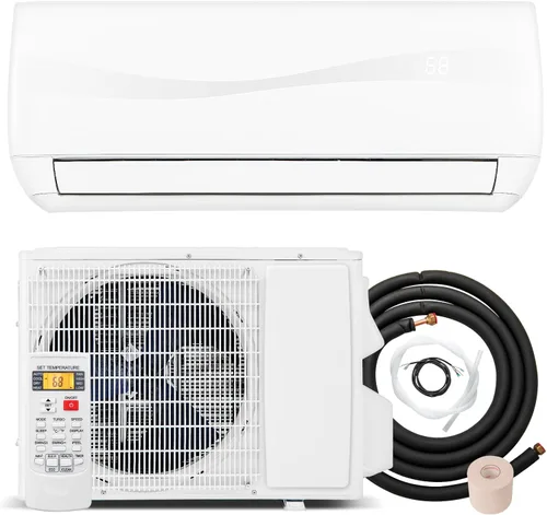 SIMOE Mini división habilitada para 9000 BTU, aire acondicionado y calentador con inversor, enfría hasta 450 pies cuadrados, 115 V, aire