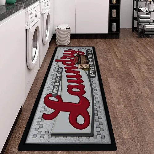 Miniatura 3 de Pauwer Alfombra de lavandería de 20 x 60 pulgadas, impermeable, de goma, antideslizante, tapete de cocina para piso, tapete lavable para granja