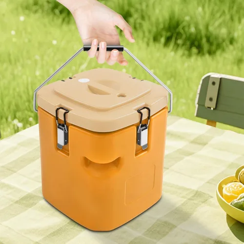 Miniatura 7 de Recipiente aislado para sopa, calentador de alimentos, transportador de frío caliente, cubo de alimentos aislado comercial portátil de 5.28 galones