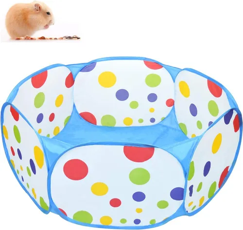 WishLotus Corralito de juegos para animales pequeños, valla de ejercicio portátil para mascotas al aire libre, valla de alambre de metal emergente