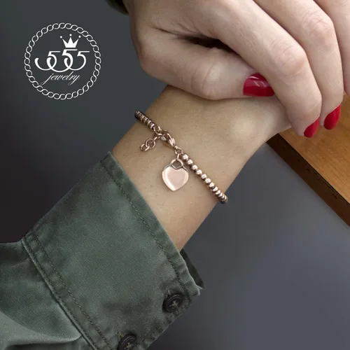 Miniatura 2 de 555Jewelry Pulsera delicada con cuentas de acero inoxidable para mujer, Metal