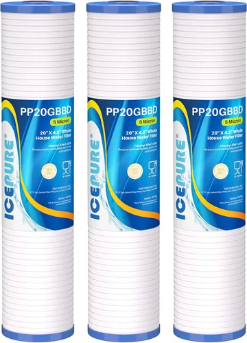 Miniatura 11 de ICEPURE CTO20BB-KDF - Filtro de agua para toda la casa, carbón activado con cáscara de coco y KDF, 5 micrones, 4.5 x 20 pulgadas, repuesto