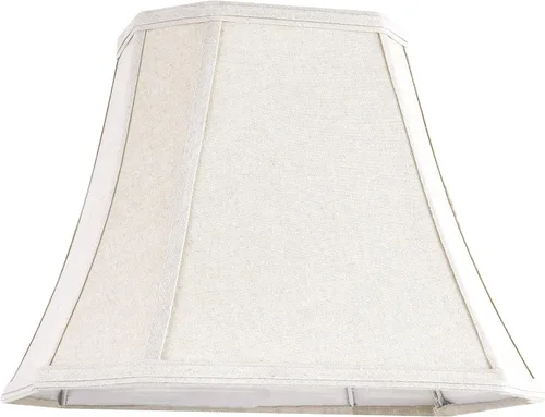 Miniatura 2 de GO&SO Pantalla de lámpara de esquina de corte cuadrado, 8x14x11 pulgadas, pantalla mediana para lámpara de mesa beige, tela natural hecha a mano