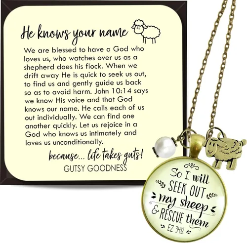 Miniatura 16 de Gutsy Goodness Faith He Cares - Collares hechos a mano con mensaje para mujer cristiana
