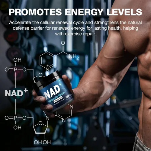 Miniatura 8 de Suplemento NAD+ de 1000mg - Ribósido de nicotinamida (NR) y resveratrol, NAD liposomal de ingredientes orgánicos puros para mujeres y hombres