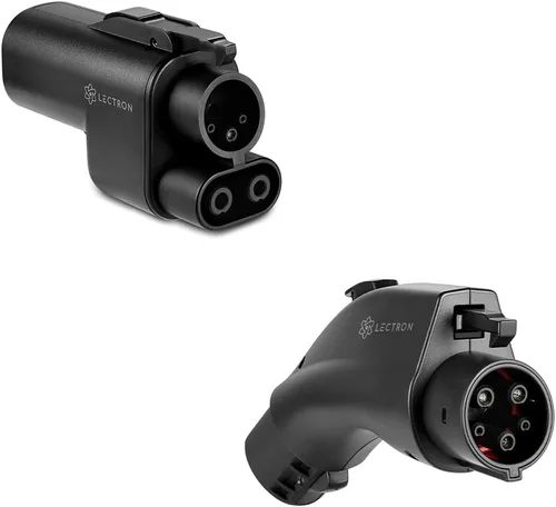 Lectron Paquete - Adaptador de vehículo eléctrico NACS a CCS con enclavamiento compatible con supercargadores Tesla y adaptador de carga NACS a