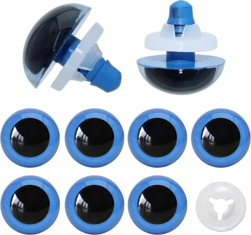 Miniatura 12 de ARTCXC 1 caja (20 unidades) ojos grandes de seguridad de plástico coloridos de 0.94 pulgadas con arandelas resistentes para muñecas, marionetas