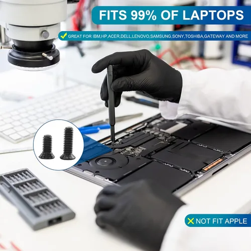 Miniatura 7 de NINDEJIN Juego de tornillos de acero al carbono para computadora portátil, 720 unidades, cabeza plana, surtidos de tornillos Phillips
