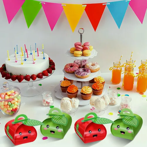 Miniatura 7 de TaoBary 36 Piezas Cajas de Favores de Fiesta de Manzana Caja de Dulces de Apreciación al Maestro Forma de Manzana Roja 3D Mini Bolsas de Regalitos