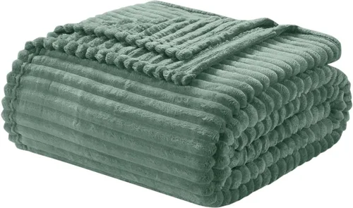 Miniatura 18 de Nestl Manta azul tamaño Queen para cama - Mantas acogedoras y cálidas para mujeres, mantas de felpa grande de vellón para niñas, azul piedra, 90 x