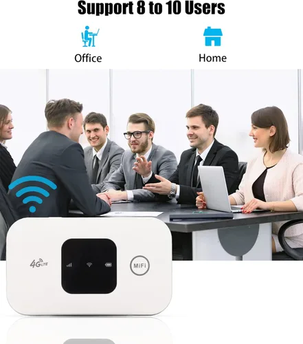 Miniatura 4 de Enrutador de red 4G, punto de acceso WiFi portátil con ranura para tarjeta SIM, router 4G de bolsillo de 150 Mbps para oficina al aire libre
