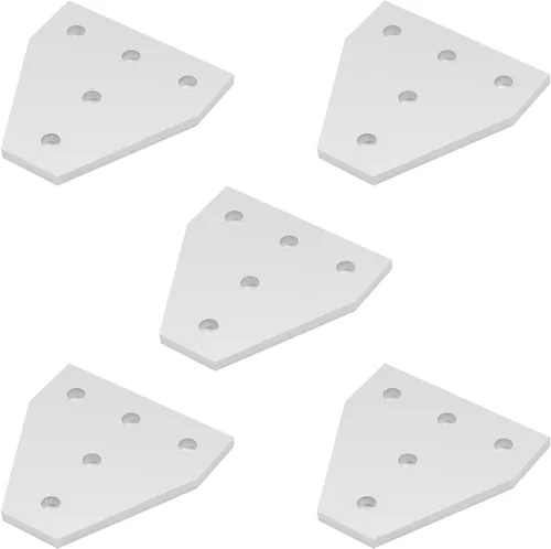 Miniatura 10 de Aicosineg Placa de unión exterior de aleación de aluminio en forma de T de 2.36 x 2.36 x 0.16 pulgadas (largo x ancho x alto) con herrajes