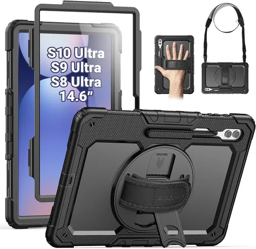 Miniatura 19 de SEYMAC Funda protectora resistente a prueba de golpes para Samsung Galaxy Tab A9 de 8.7 pulgadas 2023 (SM-X110/X115/X117), resistente a prueba