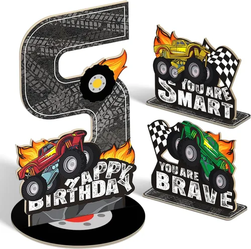 Miniatura 15 de Juego de 3 piezas de dinosaurios con signo de número de 2º cumpleaños, decoración de mesa de dinosaurios para niños y niños de 2º cumpleaños