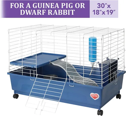 Miniatura 2 de Kaytee My First Home Deluxe Cobayo - Jaula de 2 niveles con ruedas Caster