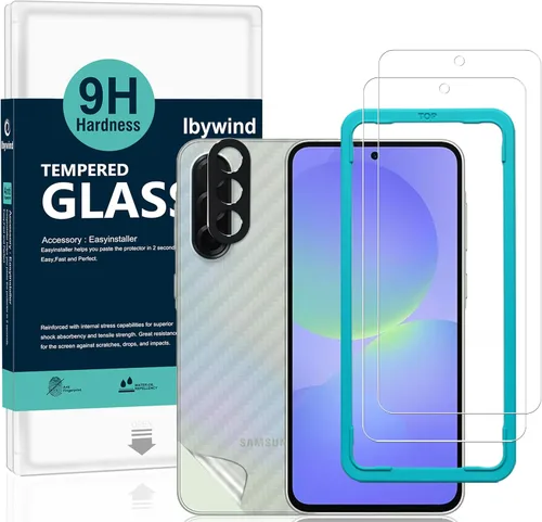 Miniatura 9 de Ibywind Protector de pantalla para SamSung Galaxy A32 5G (6.5 pulgadas), con 2 piezas de vidrio templado, 1 protector de lente de cámara, 1 película