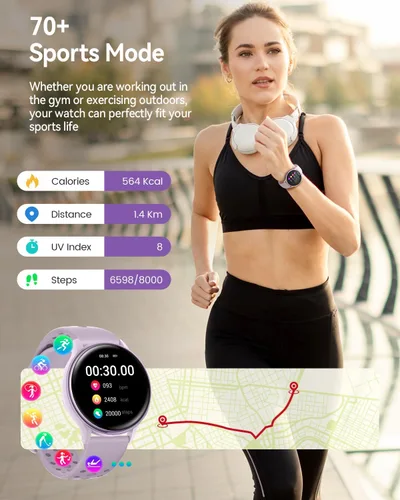 Miniatura 5 de Relojes inteligentes para mujer (respuestahacer llamadas), monitor de actividad de pantalla AMOLED de 1.27 pulgadas con monitor de frecuencia
