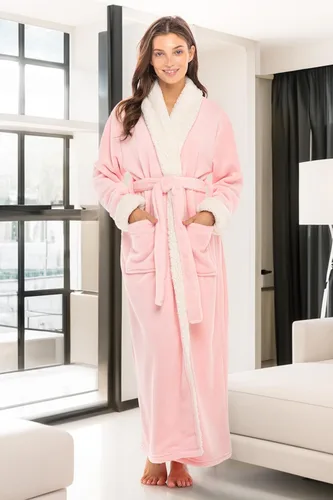 Miniatura 2 de Alexander Del Rossa Bata de felpa para mujer, larga y acogedora bata de baño cálida