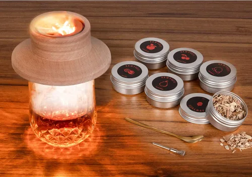 Miniatura 9 de Kit de Ahumador de Cócteles con Antorcha, Kit Infusor a la Antigua para Fiesta, 6 Sabores para Cóctel, Whiskey, Bourbon para Amantes del Ahumador