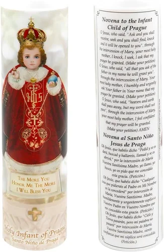 Miniatura 3 de Santo Niño de Praga, Vela LED sin llama de oración de devoción, The Saints Collection