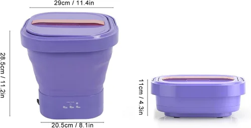 Miniatura 2 de Lavadora portátil de 23 litros, lavadora plegable recargable con secadora giratoria, mini lavadora para ropa interior, pequeñas delicadas, adecuada