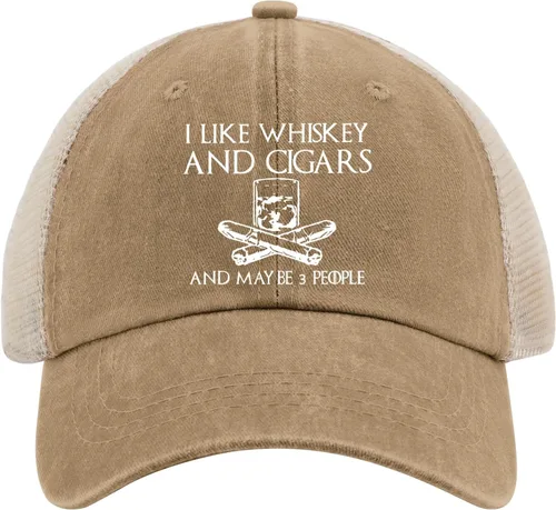 Miniatura 165 de Philysonic Funny Hat I Like Whisky and Cigars and Maybe 3 People Sombreros para Hombres Gorras de Béisbol Gorras Ajustables