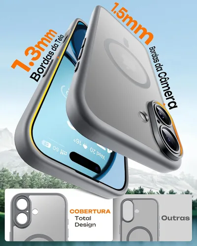 Miniatura 875 de TOCOL Funda para iPhone 11, compatible con Magsafe, protección completa de cámara, imanes integrados, protección contra caídas, funda translúcida