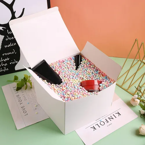 Miniatura 5 de SHIPKEY 10 cajas de regalo blancas con tapas, cajas de regalo cuadradas duraderas de 5 x 5 x 5 pulgadas, caja de regalo para bodas, Navidad
