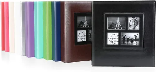 Miniatura 8 de Ywlake - Álbum de fotos de 4 x 6 pulgadas con 500 bolsillos, capacidad extragrande, para fotos familiares o de boda, capacidad para 500 fotos Azul
