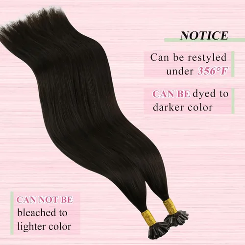 Miniatura 5 de YoungSee Extensiones de cabello humano con punta en U de color marrón oscuro, extensiones de cabello humano con queratina, extensiones de cabello