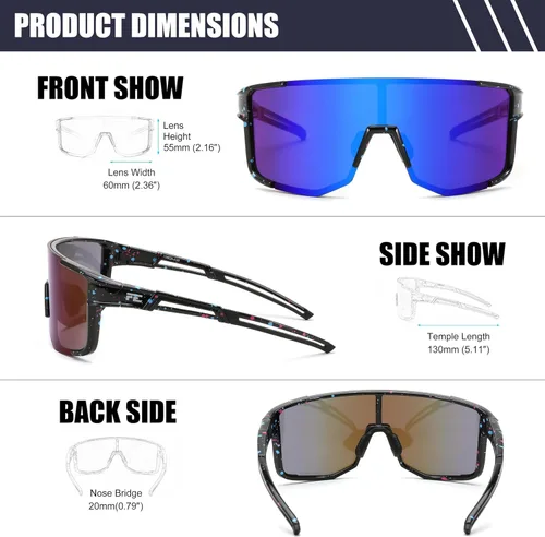 Miniatura 6 de FEISEDY Gafas de sol deportivas para hombres y mujeres, ligero TR90 marco UV400 MTB, correr, pesca, béisbol, B0224