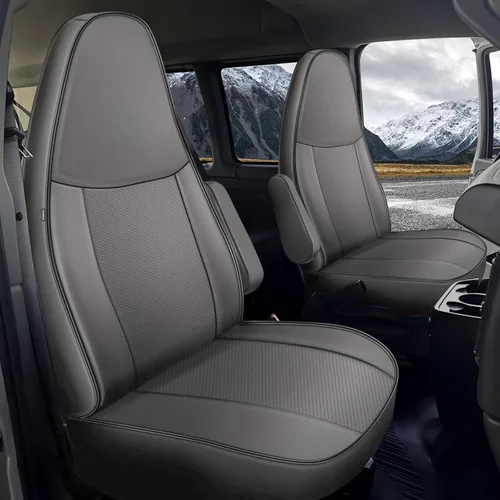 Miniatura 8 de AOMSAZTO Fundas de asiento de coche para Chevy Express Van accesorios 2010-2025 cuero artificial, impermeable, resistente al desgaste