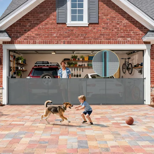 Miniatura 23 de Puertas retráctiles para bebés de 180 pulgadas extra anchas, puerta retráctil para perros de 42 pulgadas extra alta para entradas, actualización