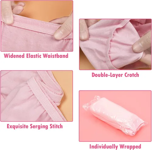 Miniatura 2 de Las mujeres desechables 100% algodón calzoncillos damas discreto ropa interior bragas para viajes hotel spa hospital estancias