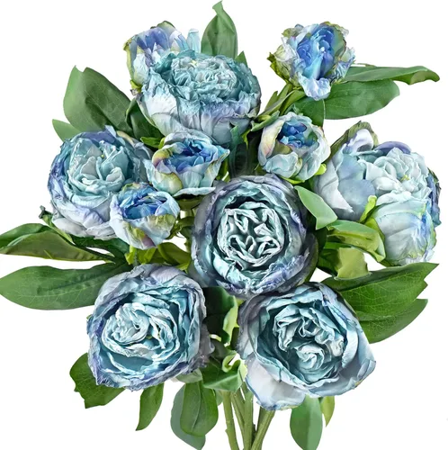 Miniatura 32 de FiveSeasonStuff - Peonías y hortensias artificiales de seda, ideal para decoración de bodas, novias, hogar, decoración de centro de mesa (2 ramos).