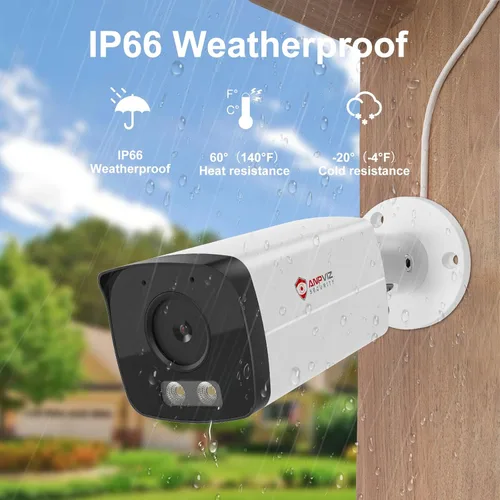 Miniatura 8 de Anpviz Cámara bala IP PoE 4K con visión nocturna inteligente de doble color de luz de 100 pies, cámara IP de seguridad de 8 MP para interiores