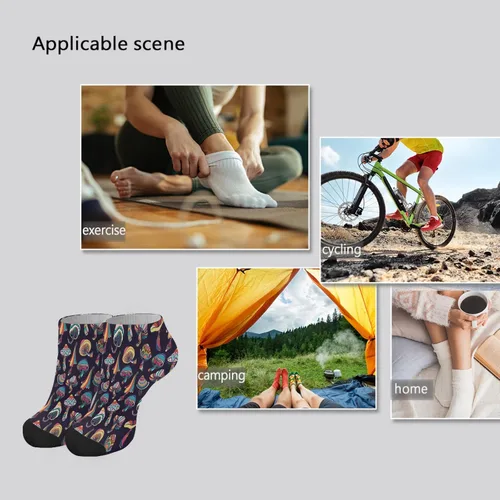 Miniatura 7 de devor No Show Socks Womens Dress for Women's Socks Cotton Ankle Sock Cute Cute Mushrooms Funny Mushrooms Magic Mushrooms Plant Forest Mid Crew Socks