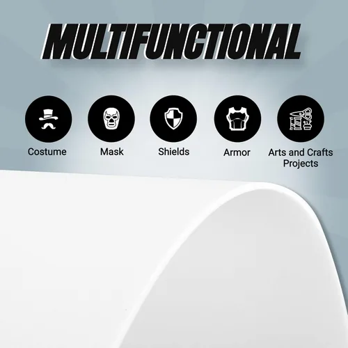 Miniatura 4 de 24 hojas de espuma EVA blanca para cosplay en hojas de 9 x 12 pulgadas; espuma gruesa de alta densidad 187.4 lbs/m³, 0.079 in (1/12 pulgadas); ideal